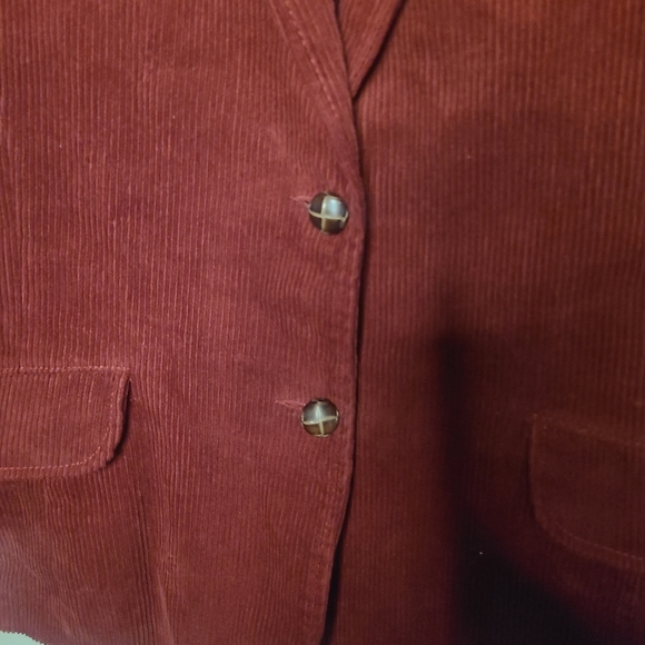 Vintage Corduroy Blazer Jacket Burgundy - Picture 6 of 8